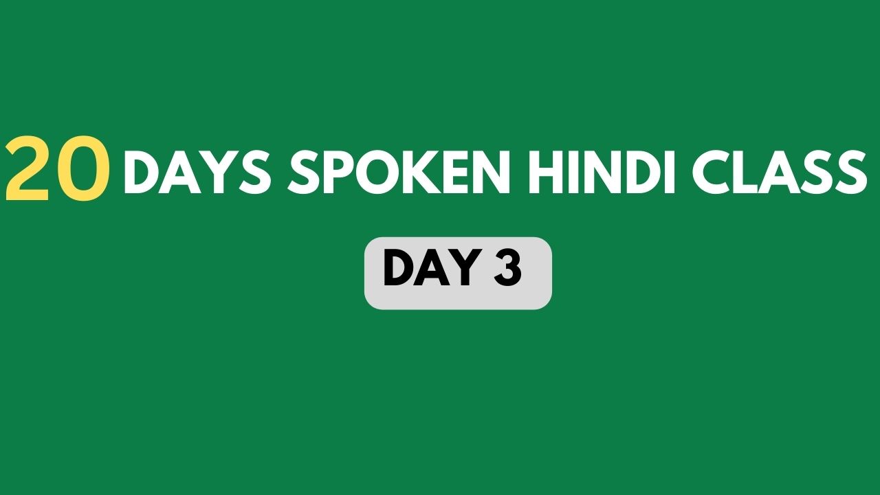Day 3 Spoken Hindi Class through Tamil